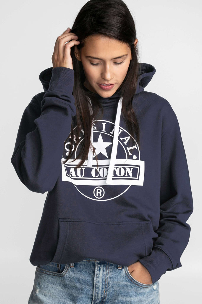 Hoodie lined with 100% cotton unisex fleece Original Au Coton